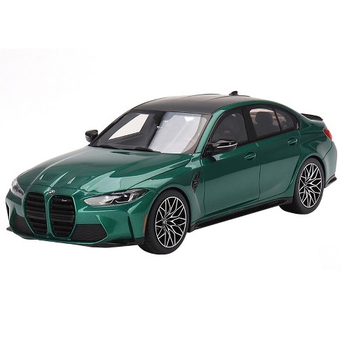 BMW M3 Competition (G80) Isle of Man Green Metallic with Carbon 1/18 Model  Car by Top Speed