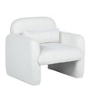 CAVINAS Minimalist Single Sofa Chair with Arms and Pillow, Teddy Fleece Armchair, Accent Chair for Living Room, Bedroom - 4 of 4