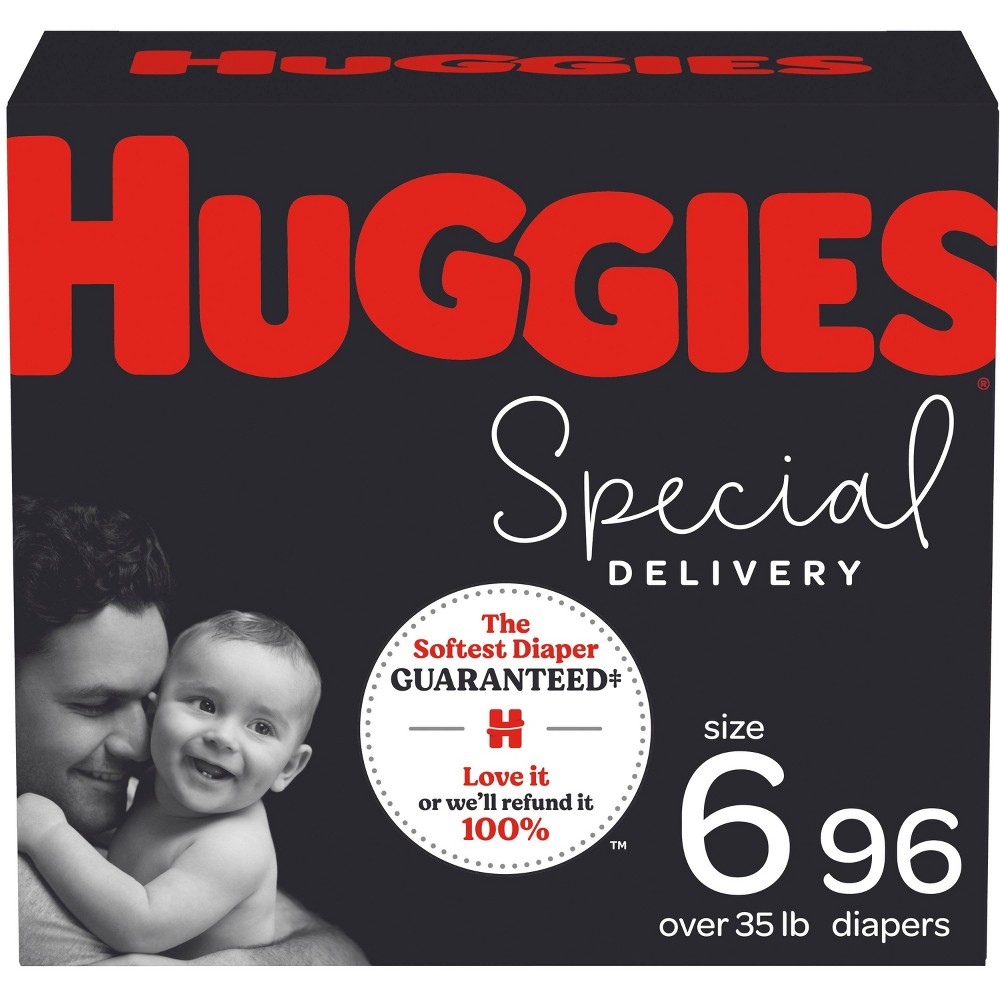 Size 6, Huggies Special Delivery Hypoallergenic Baby Diapers, 96 Ct