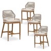 PURPLE LEAF Outdoor Counter Stools and Chairs (Set of 4) Rattan Barstools with Backrest and Footrest for Garden Pool, Includes Cushions - 3 of 4