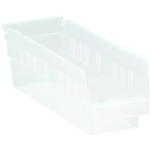 Quantum Storage Systems Economy Shelf Bin, Nesting, 11-5/8"W X 4-1/8"D X 4"H, (7) Divider Slots, Rear Hanglock - 1 of 1
