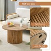 NicBex Natural Wood Pattern Round Coffee Table with Cylindrical Leg,Modern Rustic Charm Center Table for Living Room,Oak - 3 of 4
