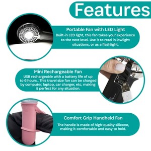 3 Speed Rechargeable Buggy Fan - Black/Rose Gold - 1 of 4