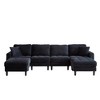 122.5" Corduroy U-Shaped Modular Sectional Sofa with Ottomans & Pillows - 4 of 4