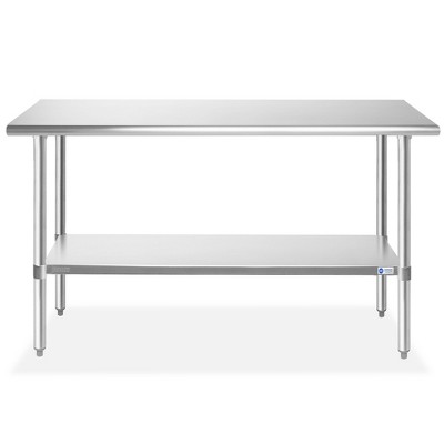 GRIDMANN 63-Inch Stainless Steel Work Table with Undershelf