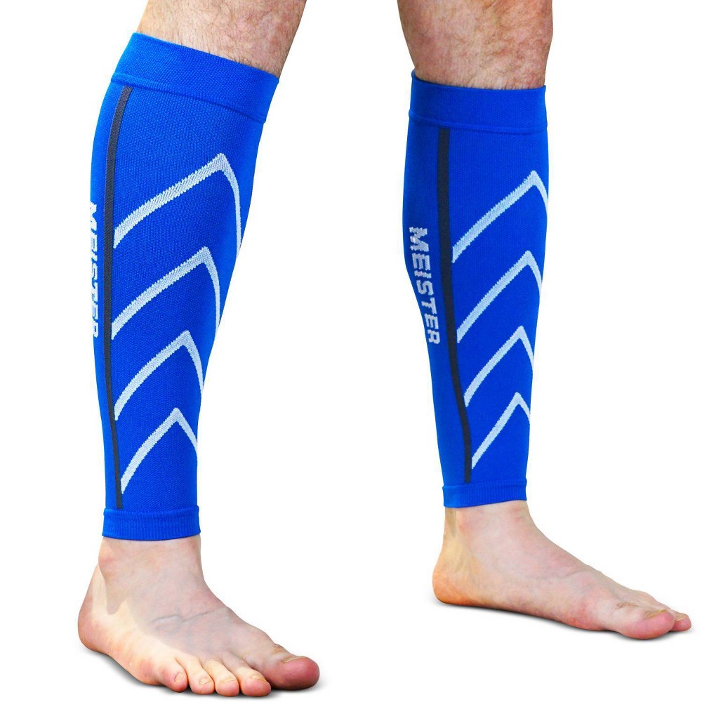 Photos - Braces / Splint / Support Meister Graduated 20-25mmHg Compression Leg Sleeves Pair - Blue XL 