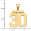 Black Bow Jewelry 14k Yellow Gold, Athletic Collection, Large Polished Number 30 Pendant - 2 of 3
