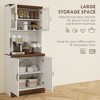 70" Farmhouse Pantry Cabinet, Kitchen Hutch Storage Cabinet with Glass Doors, Adjustable Shelves, Open Microwave Countertop - 4 of 4