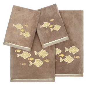 Linum Home Textiles 100% Turkish Cotton FIGI Embellished Towel Set - 1 of 4