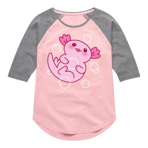 Girls' - Instant Message - Kawaii Shirt Tail Raglan Graphic T-shirt - 1 of 4