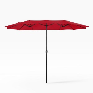 WestinTrends 15 x 9 Ft Double Sided Outdoor Twin Patio Market Table Umbrella - 1 of 4