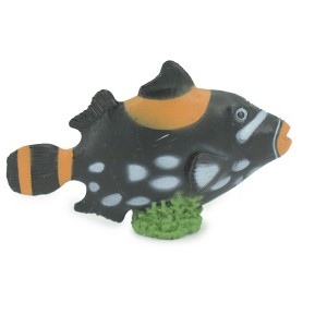 Collectible Wildlife Gifts | Clown Triggerfish, Tropical, Rubber Fish Design, Realistic Figure, Toy Model,   Gift,       2 1/2"      F1789 B145 - 1 of 4