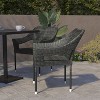 Flash Furniture Ethan Set of 2 Commercial Grade Stacking Patio Chairs, All Weather PE Rattan Wicker Patio Dining Chairs - 2 of 4