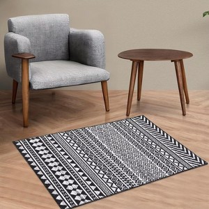 Bedroom Carpet, Indoor Bohemian Style Carpet, Soft Non-Slip, Machine Washable, Bedroom/Office/Living Room/Dining Room Soft Decorative Carpet - 1 of 4