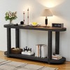 Mshliw Modern Entryway Table with Oval Ash Veneer Top and Shelf, Dining Table, 63" Wooden Console Table for Hallway or Living Room - 2 of 4