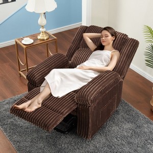 Oversized 360° Swivel Rocker Recliner Chair, Weight Capacity 3400LBS Extra Wide Manual Recliners, Soft Corduroy Fabric Single Lazy Sofa Chair - 1 of 4