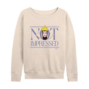 Women's - Disney Villains - Not Impressed Lightweight French Terry Wide Neck Long Sleeve Shirt - 1 of 4