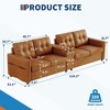 Wood Sofa Set 4-Seater with Coffee Table, Comfortable Sponge Cushions, Wooden Frame with Iron Legs, Sofa with USB Port and Cup Holder - 2 of 4