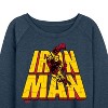 Women's - Marvel - Iron Man Stacked Name Oversized Lightweight French Terry Wide Neck Long Sleeve Graphic Shirt - 2 of 4
