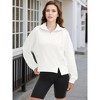 ATHLECHIC Women's Cropped Long Sleeve Half Zip Pullover Oversized Hoodie Sweatshirts - 2 of 4