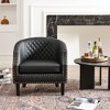 KINWELL 29 " W Tufted Faux Leather Barrel Chair PU Bar Club Chair - 2 of 4