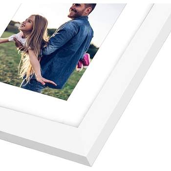 Americanflat 10x20 Collage Picture Frame with Three 5x7 Displays in White - Composite Wood with Plexiglass