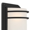 John Timberland Habitat Modern Industrial Outdoor Wall Light Fixtures Set of 2 Black Metal 16" Frosted Glass for Post Exterior Barn Deck - 3 of 4