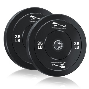 Garvee Weight Plates Set, 2-Inch Universal Fit, Olympic Bumper Plates for Strength Training, Rubber Weight Plates for Barbell Home Gym - 1 of 4