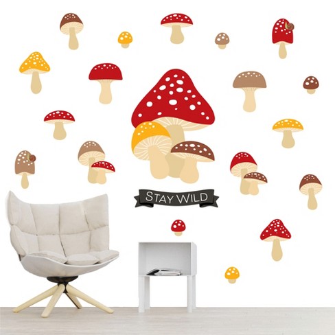 Big Dot Of Happiness Wild Mushrooms - Peel And Stick Red Toadstool Room  Decor Vinyl Wall Art Stickers - Wall Decals - Set Of 20 : Target