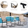 Celebalcony 3 Piece Outdoor Rocking Bistro Set, Textilene Fabric  Rocker Chairs Conversation Set with Table for Garden, Balcony, Poolside - 4 of 4