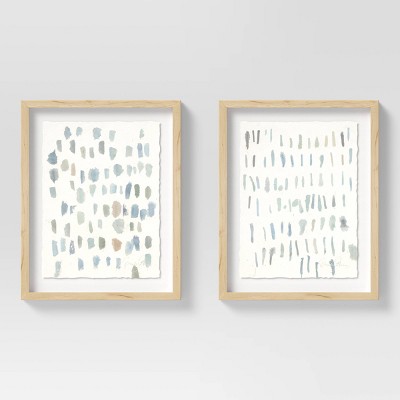 (Set of 2) 16" x 20" Dots Framed Wall Art Blue - Threshold™