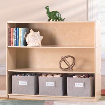 Guidecraft EdQ 3-Shelf Open Storage 36": Kids' Wooden BookShelf with Book Shelves and Bins for Classroom and Homeschool Organization