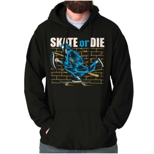 Cool Skeleton Reaper Skate or Die Hoodie Sweatshirt Women Men Brisco Brands - 1 of 4