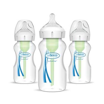 Dr. Brown's 9oz Anti-Colic Options+ Wide-Neck Baby Bottle with Level 1 Slow Flow Nipple - 3pk - 0m+