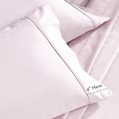 California King Soft Pink Cotton Sateen Sheet Set