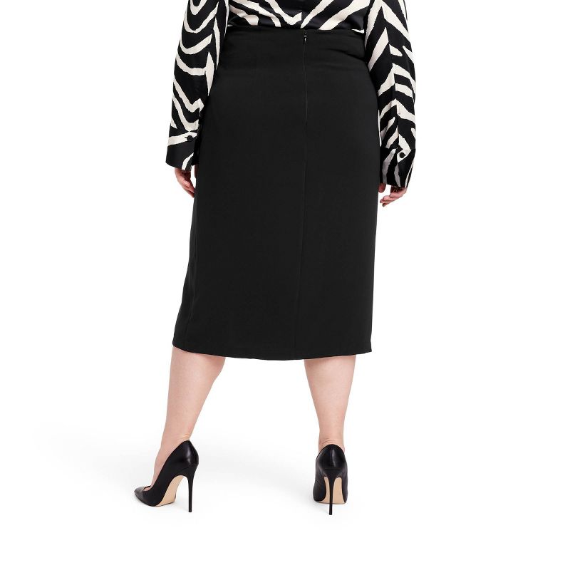 Women's Plus Size High-waist Slited Pencil Skirt - Sergio Hudson X Target  Black 3x : Target