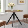 MAYEERTY 39-Inch Round Wooden Dining Table - Metal Frame, Fits 4-6 People for Kitchen, Dining & Living Room (Brown) - 3 of 4