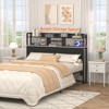 Aheaplus Storage Headboard with Led Lights & Charging Station - 2 of 4