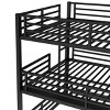 TopComfy Beds Queen over Full XL over Queen Bunk Bed Metal Triple Bunk Bed with Safety Guardrails duty Bunk Bed for Bedroom, Black, 63"*78.7"*139.55" - 3 of 4