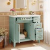 Whisen 36 in. Bathroom Storage Cabinet Bathroom Vanity with Resin Sink, Soft Close Doors and 4 Drawers - 3 of 4