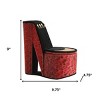 HomeRoots 9" Red Black And Gold Leopard Print Velvet High Heel Jewelry Box - 3 of 4