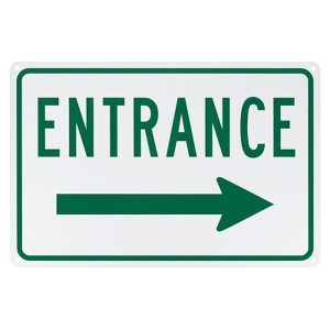 Unique Bargains Aluminum Reflective Rust-Free Waterproof Right Arrow Entrance Signs 1 Pc - 1 of 4