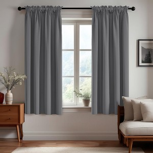 Deconovo Blackout Thermal Rod-Pocket Curtains, OEKO-TEX, 2 Panels(42W) - 1 of 4