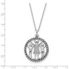 Black Bow Jewelry Sterling Silver & CZ Knitted Together By Love Necklace, 18 Inch - 2 of 4