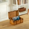 Vintiquewise Farmhouse Antique-Style Wood Treasure Chest with Leather Straps & Front Latch Decorative Storage Trunk for Trinkets, Jewelry - 2 of 4