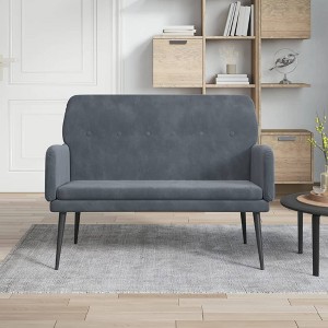 vidaXL Bench Dark Gray 42.5 in.x31.1 in.x31.1 in. Velvet - 1 of 4