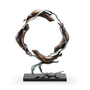 SPI Home Brass Sea Otter Spectacle Sculpture – Marine Life Decor with Elegant Detailing, 19" Tall - 1 of 4