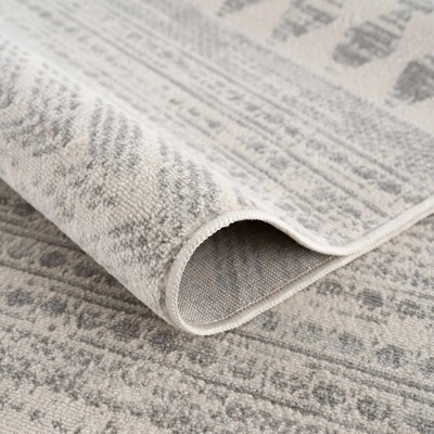 Chinnor Gray and Off-White Medium Pile Area Rug