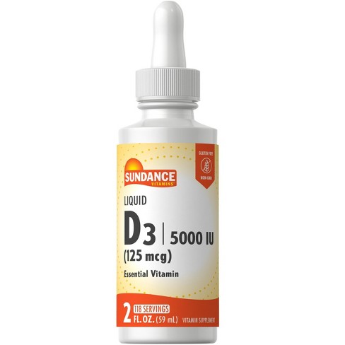 Sundance Liquid Vitamin D3 5000 IU | 2 Fluid Ounces - image 1 of 4