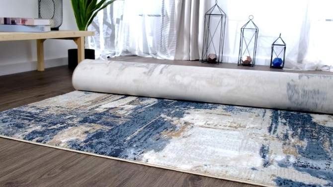 Luxe Weavers Distressed Abstract Area Rug, Non-Shedding Carpet, 2 of 13, play video